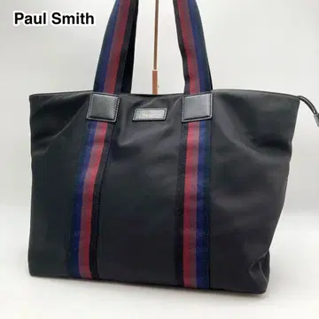 컨디션 최상 Paul Smith 토트백 블랙 멀티 스트라이프 대용량 남녀