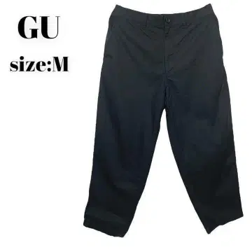 GU 지유 팬츠 캐주얼 블랙 허리밴딩 M 끈 아웃도어
