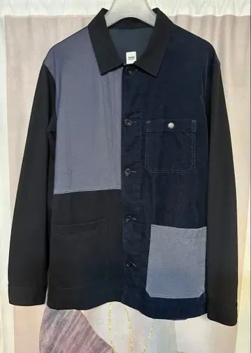 다케오 키쿠치 컬러 블로킹 코듀로이 크레이지 패턴 커버올