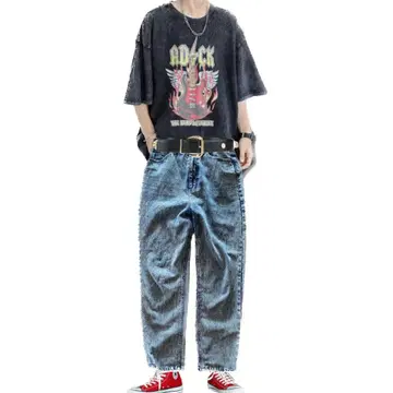 80S L.T.S chemical wash denim bottom W32
