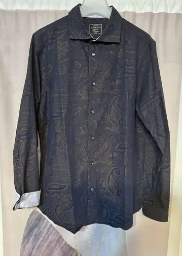 loveless 러브리스 페이즐리 로고 자카드 패턴 셔츠 퍼플