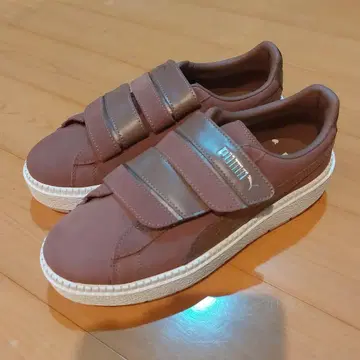 PUMA 브라운 벨크로 스니커즈 플랫폼 24.5