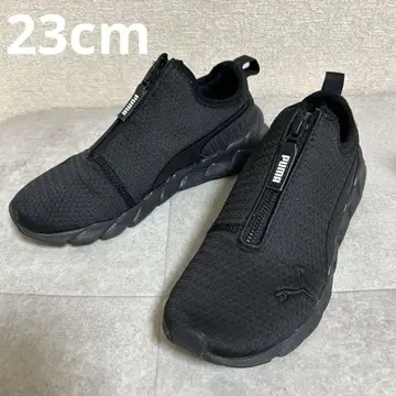 PUMA WEAVE ZIP WNS 스니커즈 올블랙 지퍼 23cm