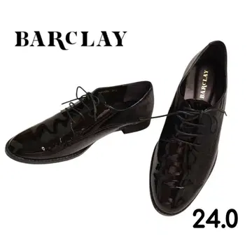 BARCLAY 블랙 레이스업 매니시 슈즈 24.0