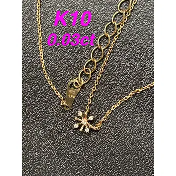 agete 목걸이 K10 다이아몬드 0.03ct