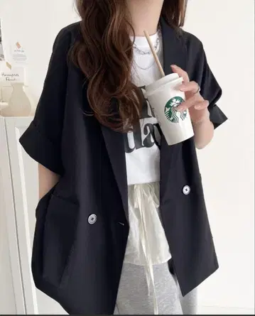 블랙 테일러드 자켓