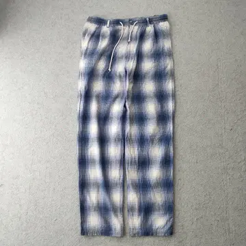 unknown 파자마 팬츠 옴브레 체크 블루