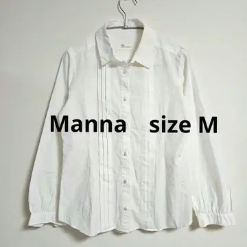 [ Manna ] 만나 핀턱 긴팔 셔츠 화이트