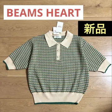 BEAMS 자카드 니트 폴로셔츠 택 포함 새상품