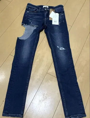 GYDA 제이다 사이드 오픈 니하이 스키니 데님