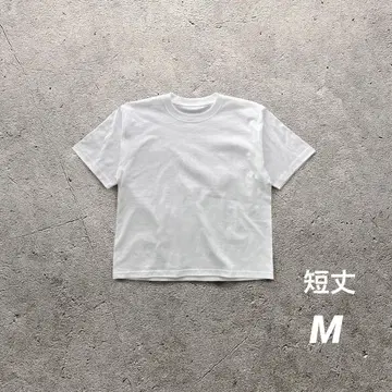 숏 기장 티셔츠 화이트 T 놈코어 스타일 스트릿 스타일 M