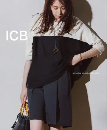 ICB 비스코스 나일론 하이 게이지 반팔 풀오버