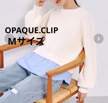 OPAQUE.CLIP 레이어드 스타일 미들 게이지 니트 M 사이즈