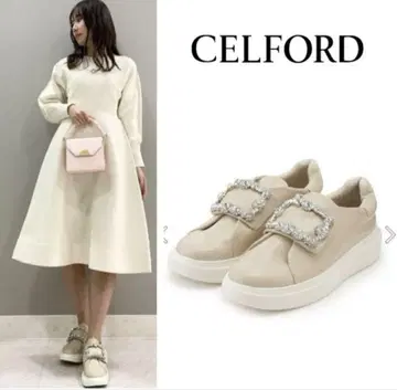 CELFORD 비쥬 스니커즈 베이지 화려한 반짝반짝 고급 38