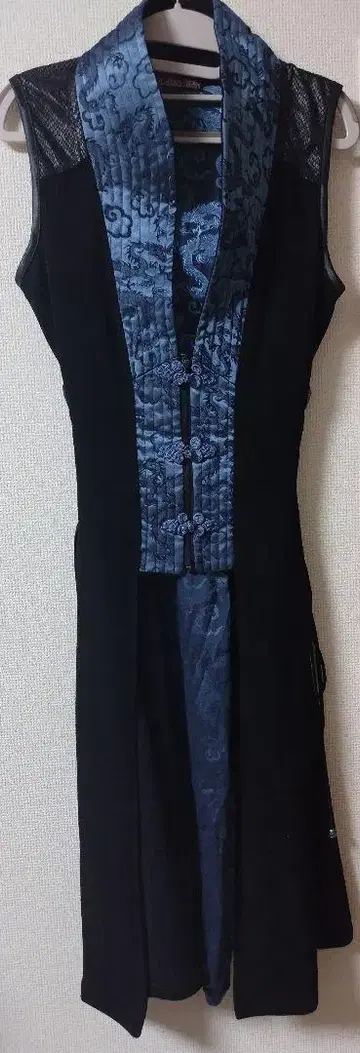 큐티 플래시 차이나 튜닉 네이비