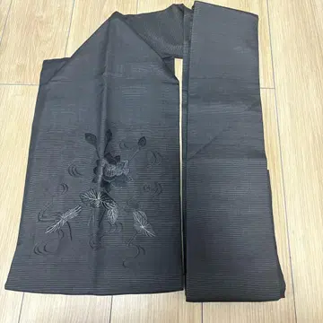 나고야 오비 꽃무늬 블랙 여름 대중 연극 일본 무용