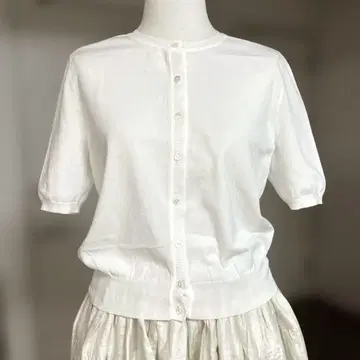 EPOCA 가디건 화이트 반팔 사이즈 40