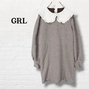 그레일 GRL 빅 카라 원피스 [ M ] 브라운 계열