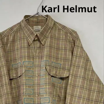 구제 90s Karl Helmut 긴팔 BD 셔츠 어스 컬러