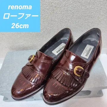 renoma 레노마 퀼트 x 몽크 로퍼 버건디 26cm 천연 가죽
