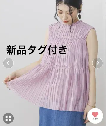[ BEAMS HEART ] 하이넥 플리츠 풀오버
