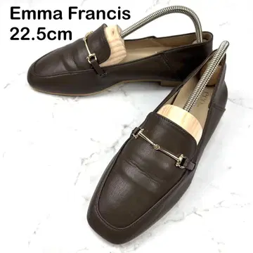 [ 새상품급 ] Emma Francois 애플 가죽 브라운 로퍼 22.5