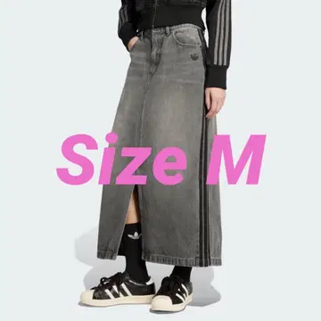 아디컬러 쓰리 스트라이프 데님 펜슬 스커트 M 사이즈