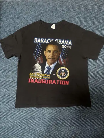 BARACK OBAMA 2013 오바마 프린트 티셔츠 블랙