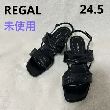 REGAL 블랙 스트랩 샌들 힐