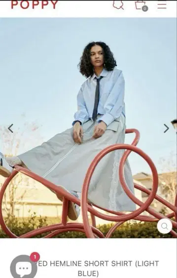 poppy CURVED HEMLINE SHORT SHIRT
