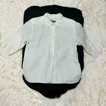 [새상품급] 마가렛호웰 린넨 셔츠 블라우스 둥근 카라 풀오버 화이트
