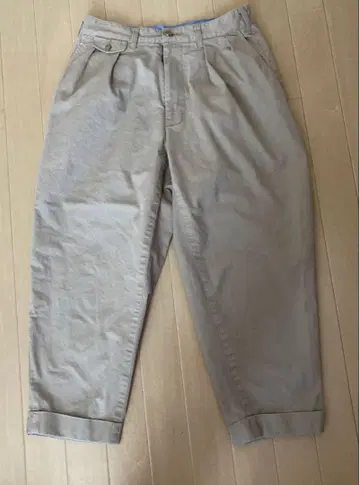 BEAMS PLUS 2 Pleats Twill 치노 팬츠 XS 일본제
