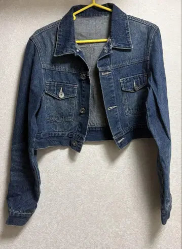 데님 블루 크롭 자켓