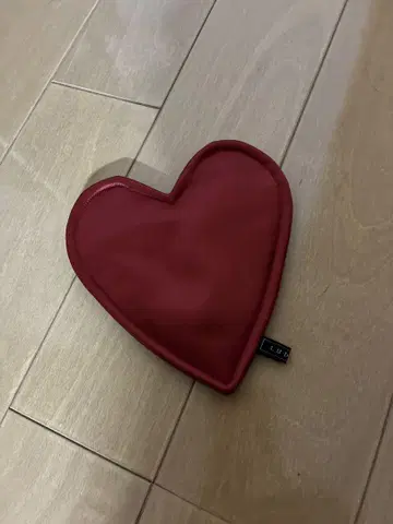 러드로 하트 모양 빨간색 파우치 (지퍼 포함)