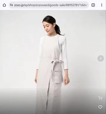 린넨 슬리브리스 에이프런 원피스