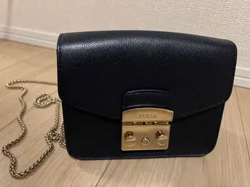 FURLA 네이비 가죽 숄더백 메트로폴리스 미니 백