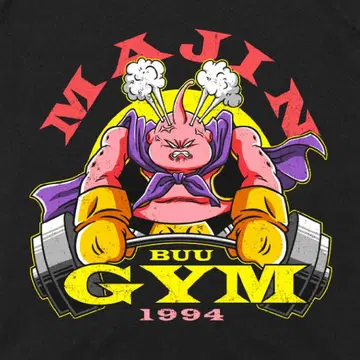[ 티셔츠 ] MAJIN BUU GYM 골드짐 블랙 XL