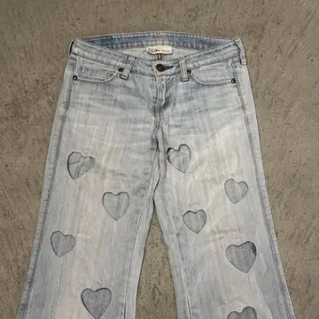 하트 리메이크 데님 플레어 빈티지 y2k goth 그런지