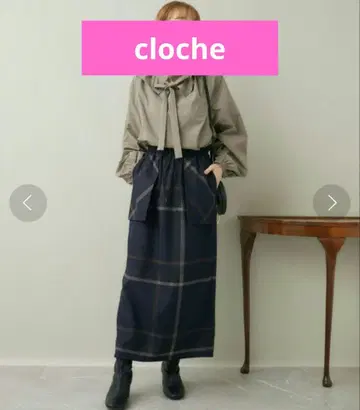 cloche 플랩 포켓 체크 스커트 새상품급 크로셰