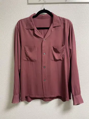 50s 60s 레이온 셔츠 핑크 vintage
