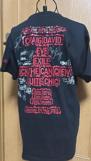 MTV THE SUPER DRY LIVE 2003 티셔츠 M 사이즈