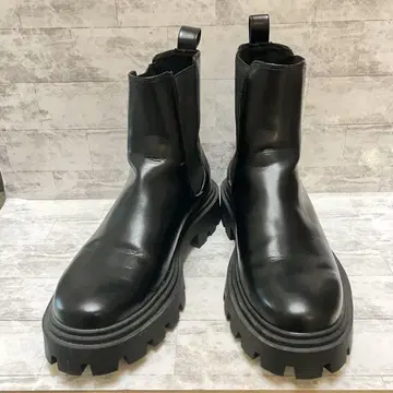 [새상품급] ZARA 26cm 사이드 고어 부츠 가죽 BLACK 블랙