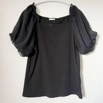 GU gu 지유 블라우스 티셔츠 스퀘어넥 벌룬 슬리브 XL