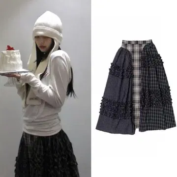 AOpt UNBALANCE FRILL MAXI SKIRT