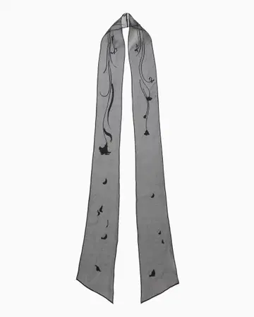Floral Embroidery Long Scarf