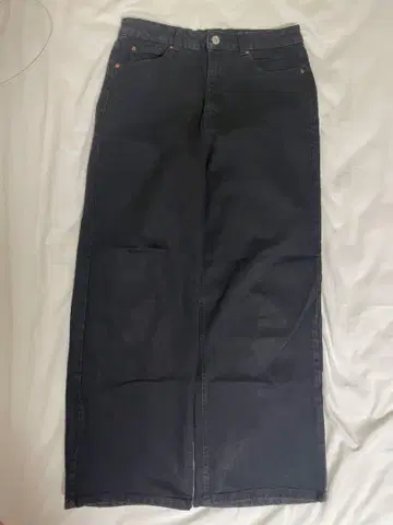 블랙 데님 팬츠 초와이드 실루엣 구제 의류 아메카지 놈코어