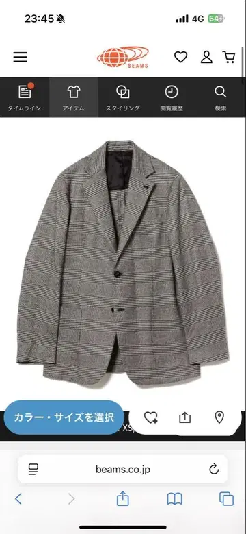 BEAMS F Finjack 글렌체크 테일러드 자켓