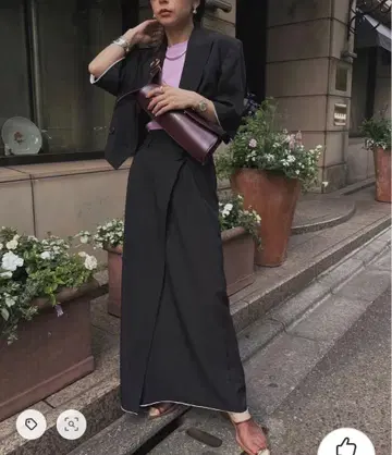 [ AMERI ] CUT OFF WRAP SKIRT