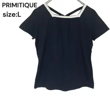 PRIMITIQUE 셔츠 상의 L 블랙 반팔 예쁜 빅사이즈