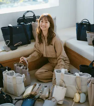 TOPKAPI x 후지모토 미키 스카치 그레인 숄더백 샌드 그레이